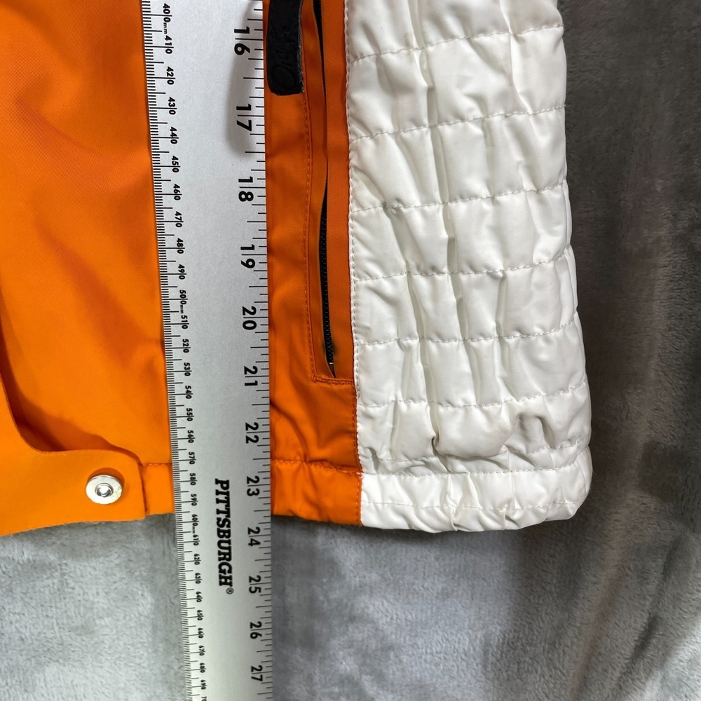 Orage Ski Snowboard Jacket Womens Small Nylon Orange Hooded Winter STAINS! - Picture 7 of 12
